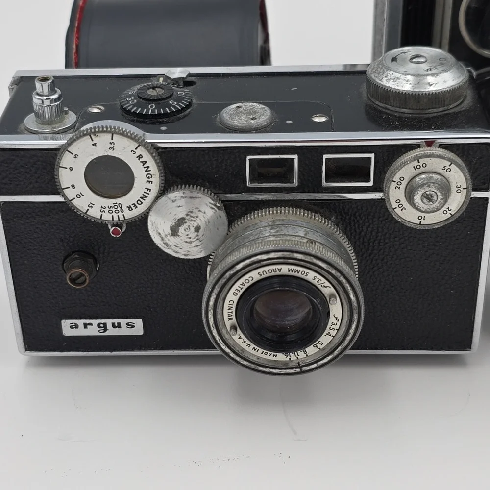 Vintage Argus Cintar 35mm Film with 50mm f3.5 Lens 1930s Camera Lot Of 3